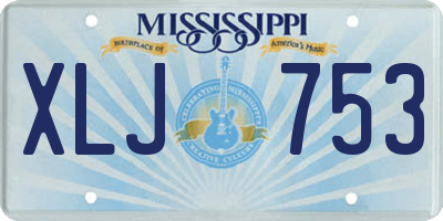 MS license plate XLJ753