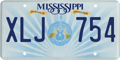 MS license plate XLJ754