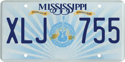 MS license plate XLJ755