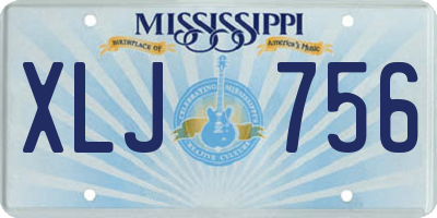 MS license plate XLJ756