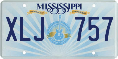 MS license plate XLJ757