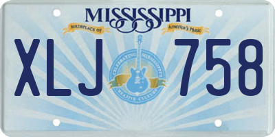 MS license plate XLJ758