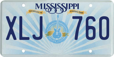 MS license plate XLJ760