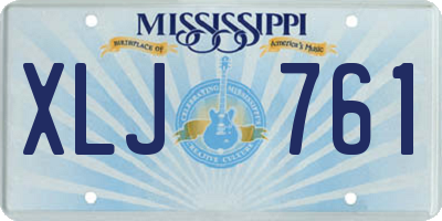 MS license plate XLJ761