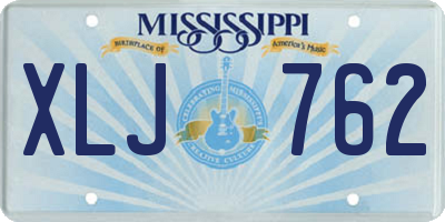 MS license plate XLJ762