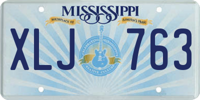 MS license plate XLJ763