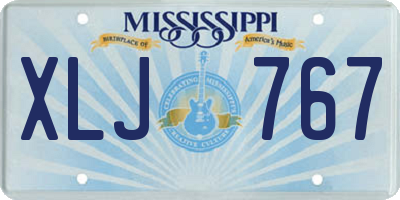 MS license plate XLJ767