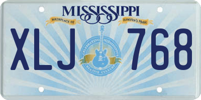 MS license plate XLJ768