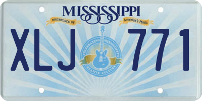 MS license plate XLJ771