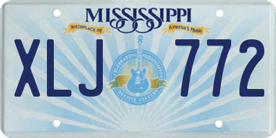 MS license plate XLJ772