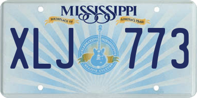 MS license plate XLJ773