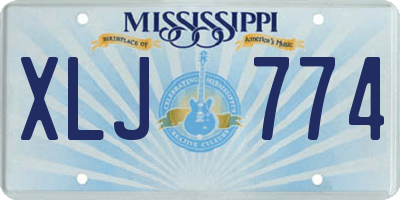 MS license plate XLJ774
