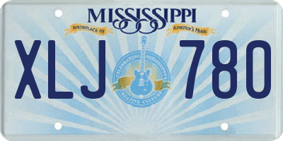 MS license plate XLJ780