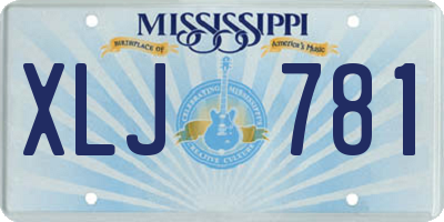 MS license plate XLJ781