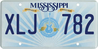 MS license plate XLJ782