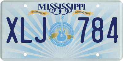 MS license plate XLJ784