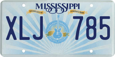 MS license plate XLJ785