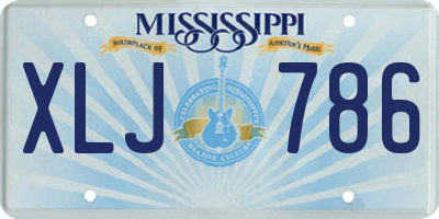 MS license plate XLJ786