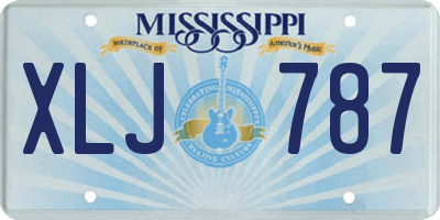 MS license plate XLJ787