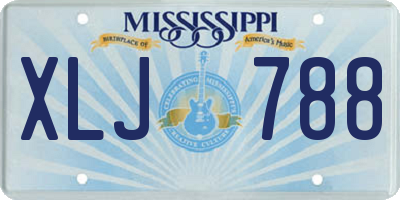 MS license plate XLJ788