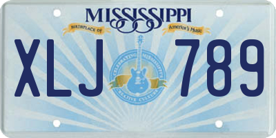 MS license plate XLJ789