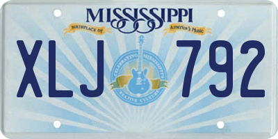 MS license plate XLJ792