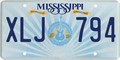 MS license plate XLJ794