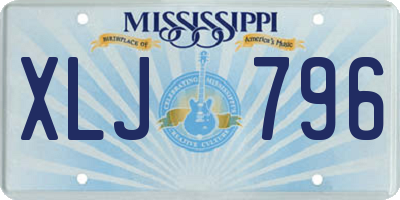 MS license plate XLJ796