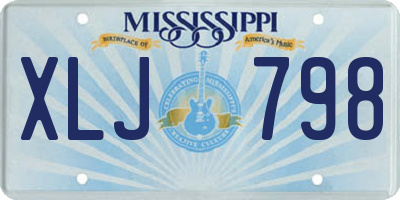 MS license plate XLJ798