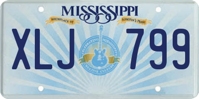 MS license plate XLJ799