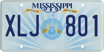 MS license plate XLJ801