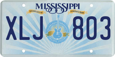 MS license plate XLJ803