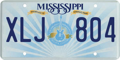 MS license plate XLJ804