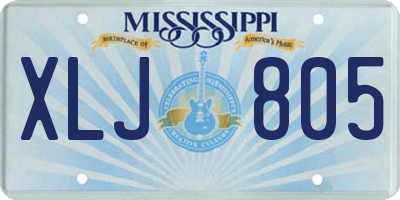 MS license plate XLJ805