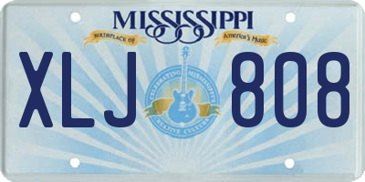 MS license plate XLJ808