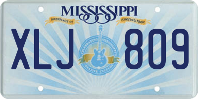MS license plate XLJ809