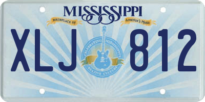 MS license plate XLJ812