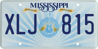 MS license plate XLJ815