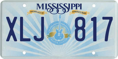 MS license plate XLJ817