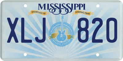 MS license plate XLJ820