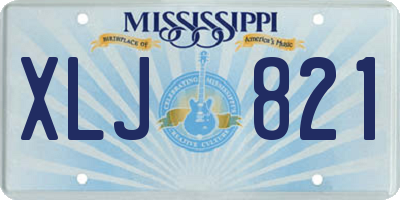 MS license plate XLJ821