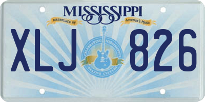 MS license plate XLJ826