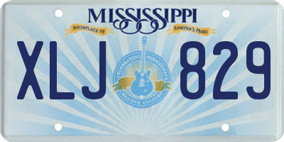 MS license plate XLJ829