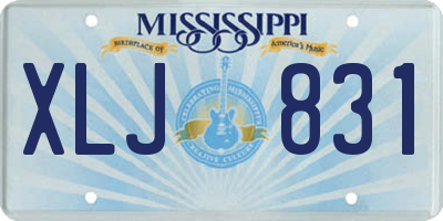 MS license plate XLJ831