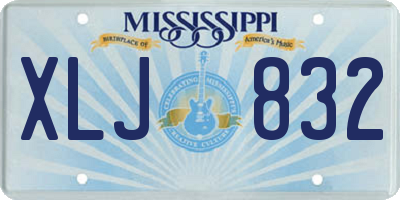 MS license plate XLJ832
