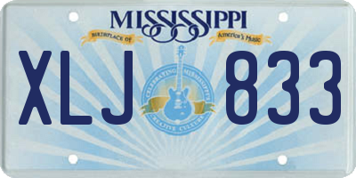 MS license plate XLJ833