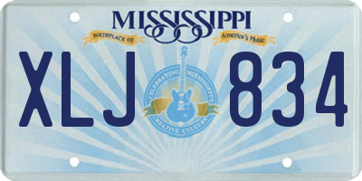MS license plate XLJ834