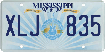 MS license plate XLJ835