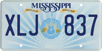MS license plate XLJ837