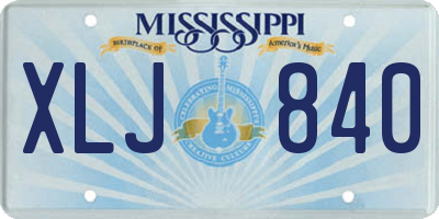 MS license plate XLJ840
